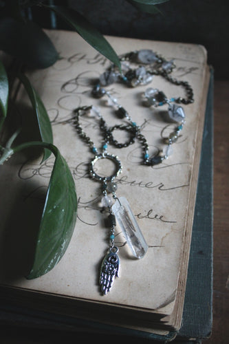 The Sacred Grove | Green Witch, Oddenvale. Antiqued Silver & Gemstone Necklace.