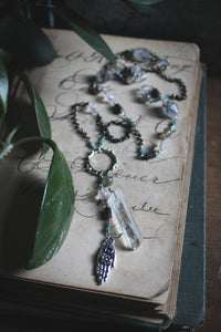 The Sacred Grove | Green Witch, Oddenvale. Antiqued Silver & Gemstone Necklace.