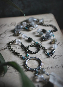 The Sacred Grove | Green Witch, Oddenvale. Antiqued Silver & Gemstone Necklace.