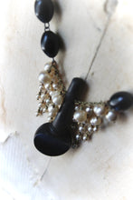 Load image into Gallery viewer, 13 House Theater | Violin Concerto. Storyteller Series. Vintage Violin Peg &amp; Faux Pearl Statement Necklace.