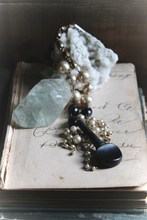 Load image into Gallery viewer, 13 House Theater | Violin Concerto. Storyteller Series. Vintage Violin Peg &amp; Faux Pearl Statement Necklace.