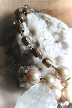 Load image into Gallery viewer, 13 House Theater | Violin Concerto. Storyteller Series. Vintage Violin Peg &amp; Faux Pearl Statement Necklace.