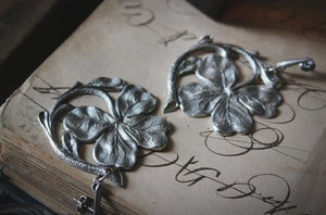 Clover. Botanical Focal Statement Earrings.