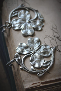 Clover. Botanical Focal Statement Earrings.