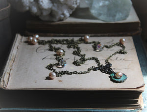 Nine Daughters  |  Kólga. Freshwater Pearl & Crystal Headchain.