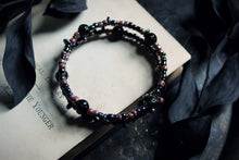 Load image into Gallery viewer, Magick Mirror. Hand-strung Ceramic &amp; Glass Beaded Coil Bracelet.
