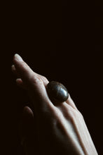 Load image into Gallery viewer, Sweater Weather. Vintage Leather Button &amp; Antiqued Brass Ring.