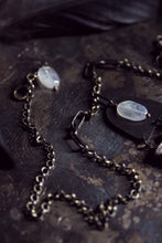 Load image into Gallery viewer, Erebus Holt | No.2. Storyteller Series. Antiqued Brass, Antique Nail &amp; Moonstone Necklace.