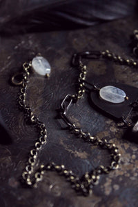 Erebus Holt | No.2. Storyteller Series. Antiqued Brass, Antique Nail & Moonstone Necklace.