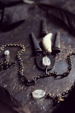 Load image into Gallery viewer, Erebus Holt | No.2. Storyteller Series. Antiqued Brass, Antique Nail &amp; Moonstone Necklace.