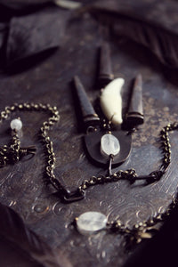 Erebus Holt | No.2. Storyteller Series. Antiqued Brass, Antique Nail & Moonstone Necklace.