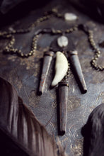 Load image into Gallery viewer, Erebus Holt | No.2. Storyteller Series. Antiqued Brass, Antique Nail &amp; Moonstone Necklace.