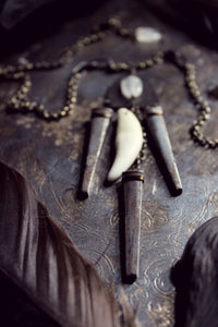 Erebus Holt | No.2. Storyteller Series. Antiqued Brass, Antique Nail & Moonstone Necklace.