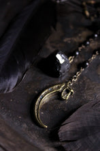 Load image into Gallery viewer, The Harpy. Storyteller Series. Antiqued Brass Cast Talon, Wood Bead &amp; Gemstone Necklace.