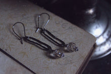 Load image into Gallery viewer, The Night Sky Collection | North Star. LAST PAIR. Vintage Gold Star Acrylic &amp; Gunmetal Earrings.