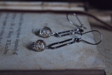 Load image into Gallery viewer, The Night Sky Collection | North Star. LAST PAIR. Vintage Gold Star Acrylic &amp; Gunmetal Earrings.
