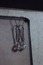 Load image into Gallery viewer, The Night Sky Collection | North Star. LAST PAIR. Vintage Gold Star Acrylic &amp; Gunmetal Earrings.