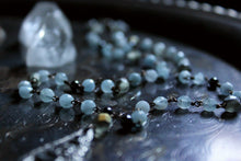 Load image into Gallery viewer, Temple of the Longest Night. Storyteller Series. Artisan Pewter &amp; Aquamarine Necklace.