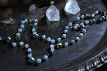 Load image into Gallery viewer, Temple of the Longest Night. Storyteller Series. Artisan Pewter &amp; Aquamarine Necklace.