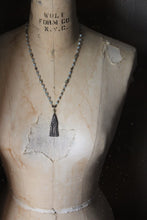 Load image into Gallery viewer, Temple of the Longest Night. Storyteller Series. Artisan Pewter &amp; Aquamarine Necklace.