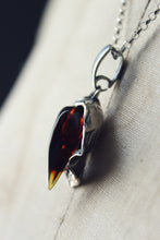 Load image into Gallery viewer, Vintage Sterling Silver &amp; Amber Pendant.