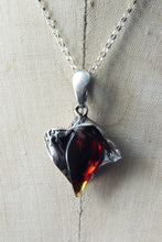 Load image into Gallery viewer, Vintage Sterling Silver &amp; Amber Pendant.