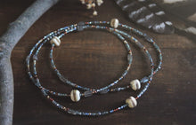 Load image into Gallery viewer, Coastal. Hand-strung Long Layering Beaded Necklace.