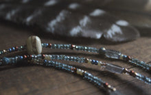 Load image into Gallery viewer, Coastal. Hand-strung Long Layering Beaded Necklace.