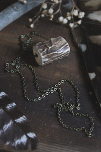 Deerheart | No.2. Rustic Fallen Deer Antler & Antiqued Brass Necklace.