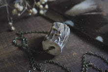 Load image into Gallery viewer, Deerheart | No.2. Rustic Fallen Deer Antler &amp; Antiqued Brass Necklace.