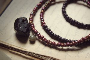 The Spellcaster Necklace | No.1. Hand-strung Black Tourmaline and Labradorite Beaded Necklace.