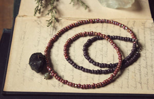 The Spellcaster Necklace | No.1. Hand-strung Black Tourmaline and Labradorite Beaded Necklace.