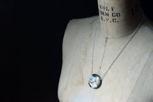 Load image into Gallery viewer, Grotto. Sterling Silver and Drusy Quartz Disc Pendant Necklace.