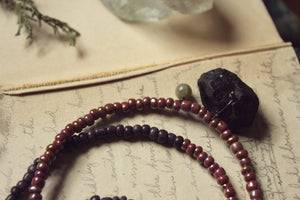 The Spellcaster Necklace | No.1. Hand-strung Black Tourmaline and Labradorite Beaded Necklace.