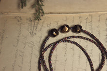 Load image into Gallery viewer, Rule of Three. Antique English Cut Glass &amp; Seed Bead Hand Strung Beaded Necklace.