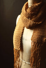 Load image into Gallery viewer, Hand Crocheted Textural Scarf. wild &amp; willow Collection. &quot;Ginger Root&quot;.