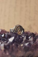 Load image into Gallery viewer, Winter Garden | Silvered Vine. Vintage Glass Cab &amp; Antiqued Silver Ring.