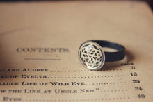 Load image into Gallery viewer, Winter Garden | Silvered Vine. Vintage Glass Cab &amp; Antiqued Silver Ring.