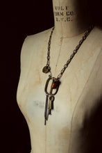 Load image into Gallery viewer, The Emissary. Storyteller Series. Antique Buckle &amp; Skeleton Key Vintage Chain Necklace.