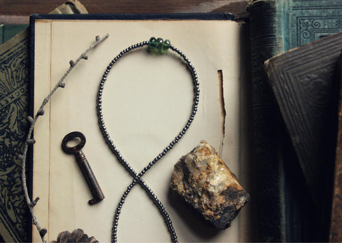 The Mojo Collection | The Fen. Hand-strung Glass and Apatite Beaded Necklace.