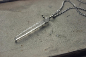 Peregrine. Delicate Quartz Crystal & Sterling Silver Necklace.