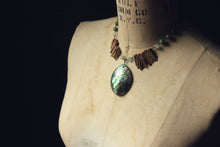 Load image into Gallery viewer, Tide Pools. Boho Abalone, Coconut Shell, Flourite &amp; Jasper Statement Necklace.