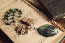 Load image into Gallery viewer, Tide Pools. Boho Abalone, Coconut Shell, Flourite &amp; Jasper Statement Necklace.