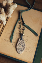 Load image into Gallery viewer, Reef. Rustic Ceramic Pendant &amp; Leather Necklace.