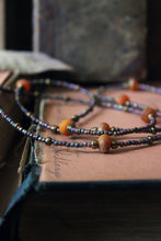 Load image into Gallery viewer, Last Rays. Hand -strung Long Layering Beaded Necklace.