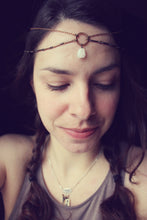 Load image into Gallery viewer, Moonglow. Moonstone and Vintage Brass Halo Headpiece.