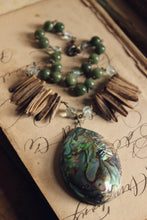 Load image into Gallery viewer, Tide Pools. Boho Abalone, Coconut Shell, Flourite &amp; Jasper Statement Necklace.