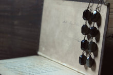 Load image into Gallery viewer, Shadowland. Earthy Golden Sheen Obsidian Linear Drop Earrings.