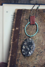 Load image into Gallery viewer, Shoal. Artisan Antique Brass, Glass Bead, Leather &amp; Turtella Necklace.