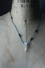 Load image into Gallery viewer, Starboard. Boho Corded Gold Glass Bead &amp; Quartz Crystal Necklace.